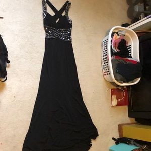 Black beaded Prom Dress